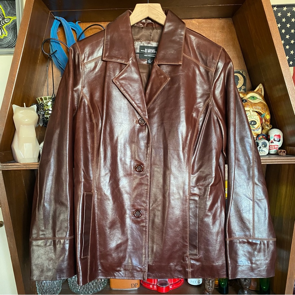 B. Moss - Barbara Moss Brown Leather Jacket - Women’s Medium